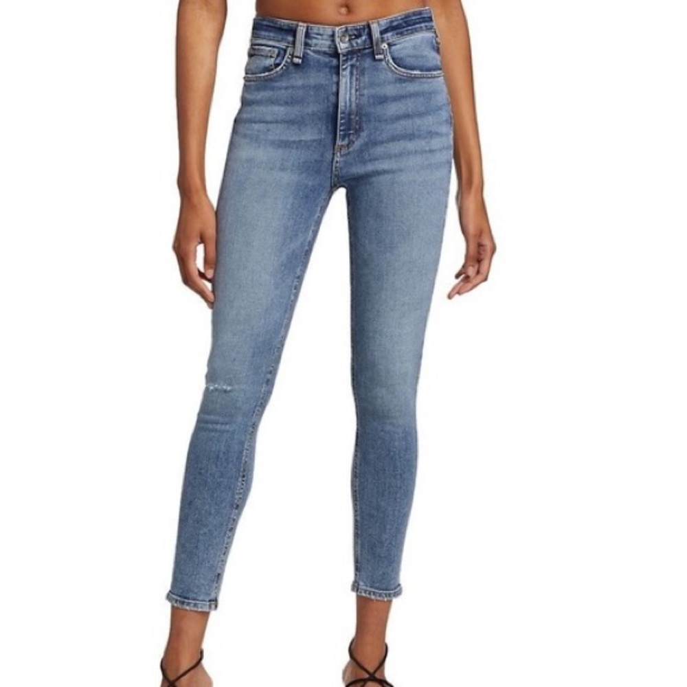 Rag & Bone Nina High Rise Ankle Skinny Norwalk Zip Fly Size 28